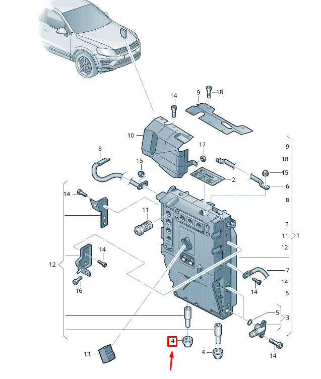 new vw touareg 7p mk2 traction motor inverter grommet 7p0129669 original