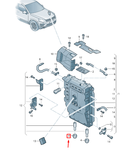 new vw touareg 7p mk2 traction motor inverter grommet 7p0129669 original