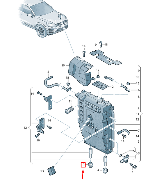 new vw touareg 7p mk2 traction motor inverter grommet 7p0129669 original