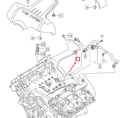 NEW AUDI Q5 8R BREATHER PIPE 06E103207AP / 06E-103-207-AP