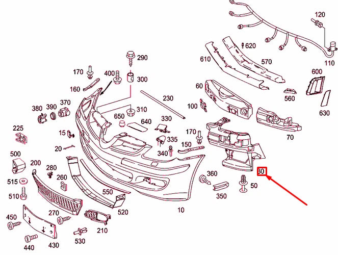 NEW MERCEDES-BENZ SLK R171 FRONT BUMPER LEFT INNER PART A1718850165 ORIGINAL