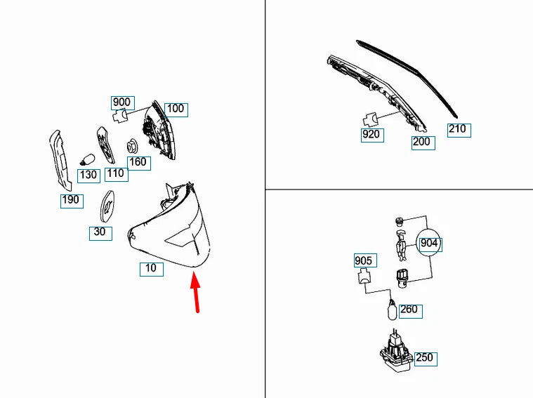 NEW MERCEDES-BENZ E-CLASS COUPE C207 REAR LEFT TAILLIGHT A207906330064 ORIGINAL