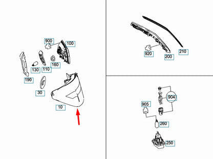 NEW MERCEDES-BENZ E-CLASS COUPE C207 REAR LEFT TAILLIGHT A207906330064 ORIGINAL