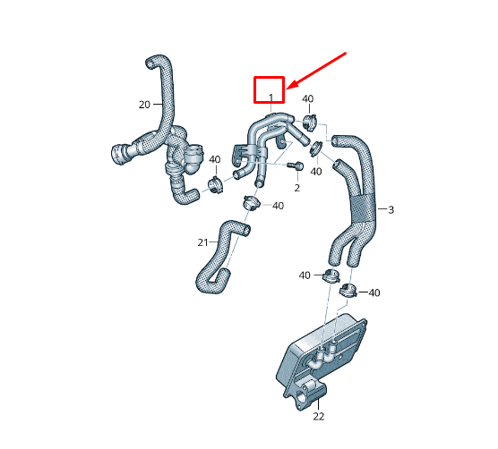 new audi a5 f5 engine coolant pipe 8w0121400e original