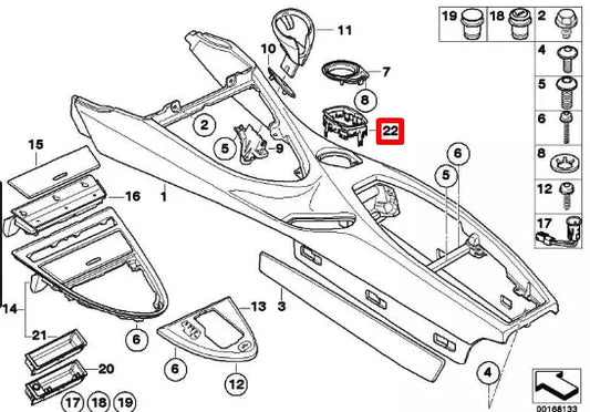 NEW BMW 6 E63 CIC CONTROLLER SWITCH COVER 51169169999 ORIGINAL