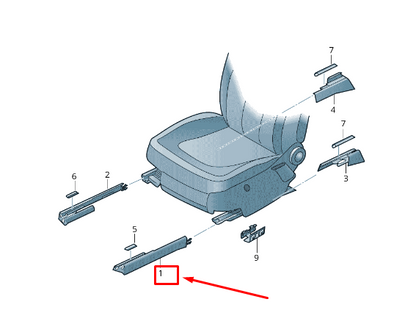 new audi q7 4l front right seat guide rail cover 7l0881463h4pk original