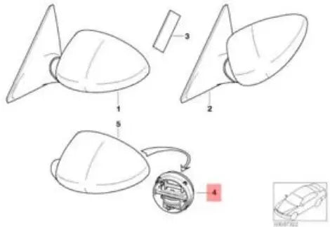 NEW BMW M3 E46 RIGHT WING MIRROR ADJUSTMENT MOTOR 51167895276 7895276 ORIGINAL