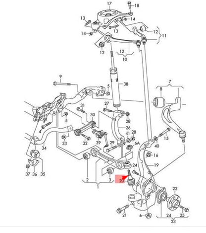 NEW AUDI A6 C7 FRONT LEFT HUB SPINDLE LOWER BALL JOINT 4G0407689C