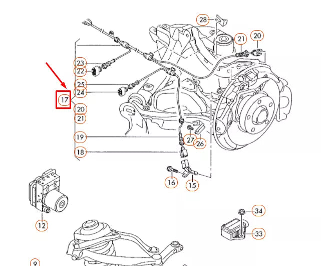 NEW AUDI A6 C6 REAR RIGHT ABS WHEEL SPEED SENSOR WIRING SET 4F0972254G