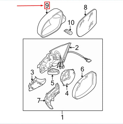 NEW VW PASSAT B6 3C FRONT LEFT MIRROR HOUSING 3C0857537AGRU ORIGINAL