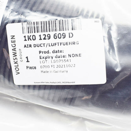 NEW VOLKSWAGEN CADDY 2K INTAKE AIR DUCT 1K0129609D ORIGINAL