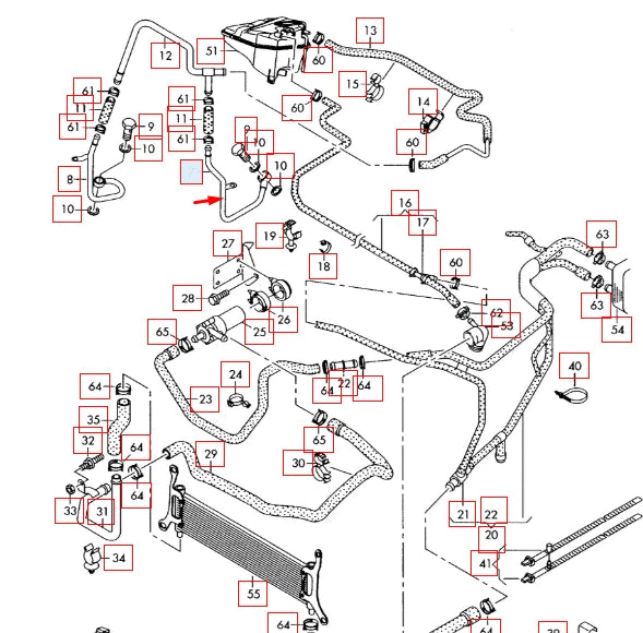 NEW AUDI Q7 4L LEFT COOLANT PIPE HOSE TUBE 059121399B 2015