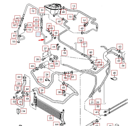 NEW AUDI Q7 4L LEFT COOLANT PIPE HOSE TUBE 059121399B 2015
