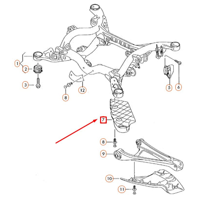 NEW AUDI Q7 4L REAR CARRIER ASSEMBLY RIGHT STONE CHIP GUARD 7L0501560A ORIGINAL