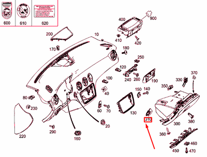 NEW MERCEDES-BENZ CLA C117 GLOVE COMPARTMENT INTERIOR LIGHT A2218200401 ORIGINAL