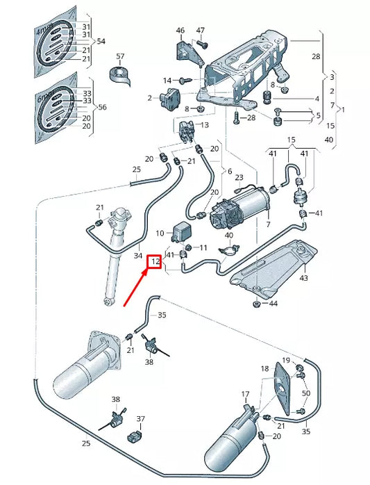 NEW AUDI A6 4A C8 AIR SUSPENSION COMPRESSOR INTAKE LINE 4K0616091A