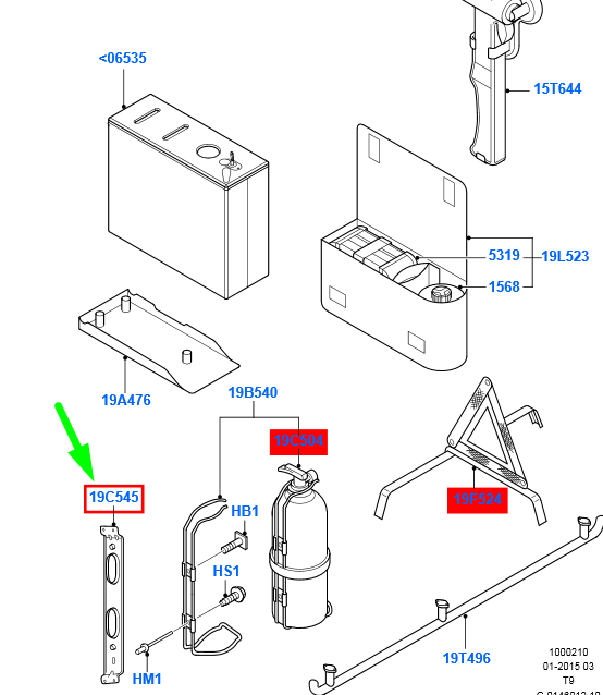 new ford transit mk3 fire extinguisher bracket 4c11-19c545-aa 4668773 original