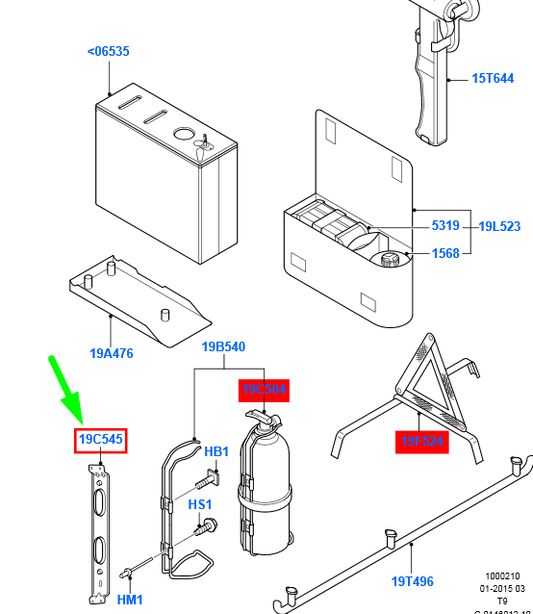 new ford transit mk3 fire extinguisher bracket 4c11-19c545-aa 4668773 original