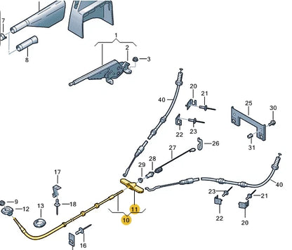 NEW VOLKSWAGEN TRANSPORTER T6 HAND BRAKE CABLE 7L1711476A LHD ORIGINAL