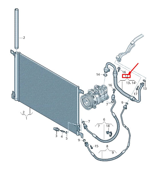 NEW AUDI RSQ8 A/C COOLANT PIPE 4M0816743AC