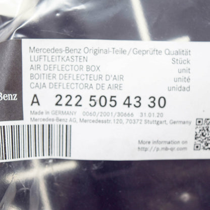 NEW MERCEDES-BENZ S W222 BOTTOM LEFT AIR DEFLECTOR BOX A2225054330 ORIGINAL