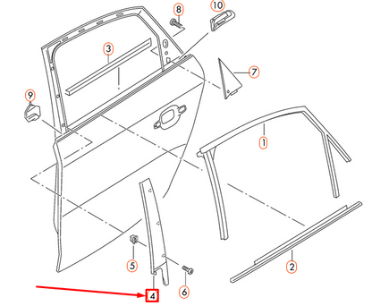 NEW AUDI A4 8K B8 REAR LEFT B-PILLAR TRIM 8K0839901P9B9 ORIGINAL