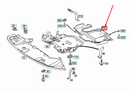 NEW MERCEDES-BENZ E W211 ENGINE UNDERFLOOR REAR PANELING A2115242730 ORIGINAL