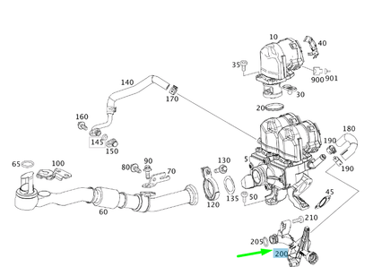 NEW MB ML W166 EXHAUST GAS RECIRC. CYLINDER HEAD FEED LINE A2762000252 ORIGINAL