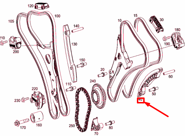 NEW MERCEDES-BENZ ML W166 LEFT CHAIN SLIDING RAIL A2760521916 ORIGINAL