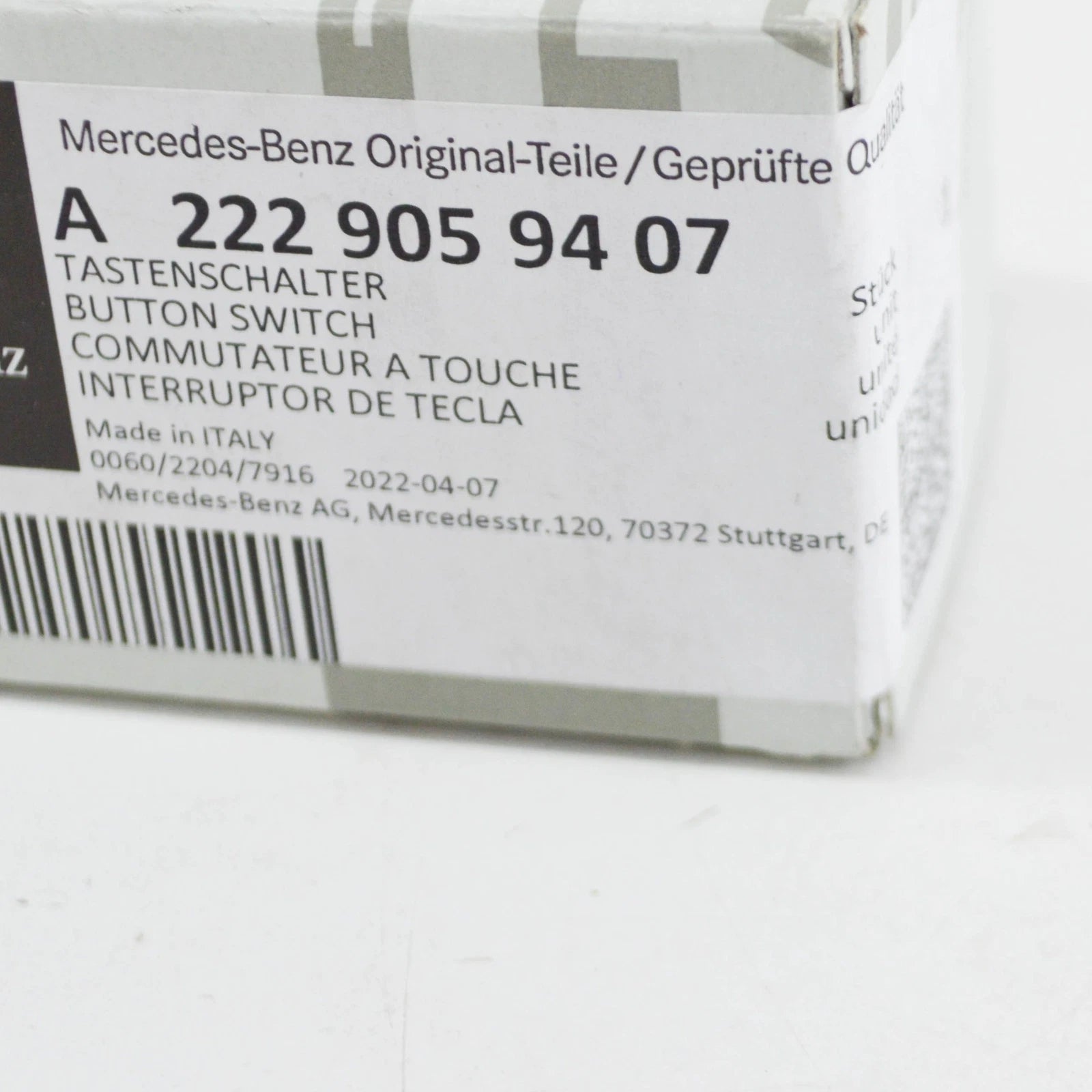 NEW MERCEDES-BENZ S W222 IGNITION BUTTON START-STOP SWITCH A2229059407 ORIGINAL