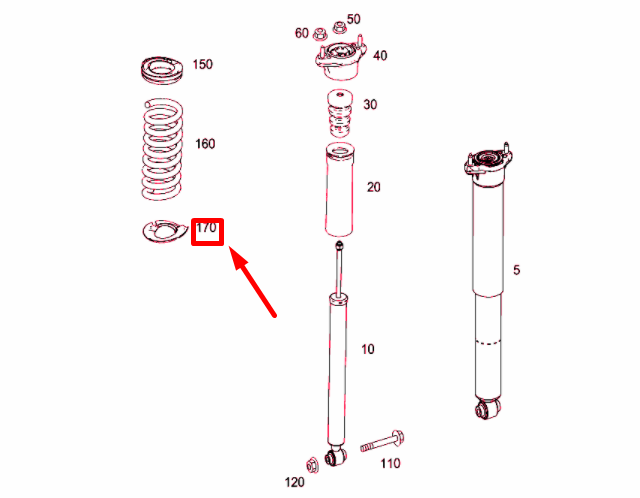 NEW MERCEDES-BENZ C W204 REAR LOWER SPRING SHIM A2043240184 ORIGINAL