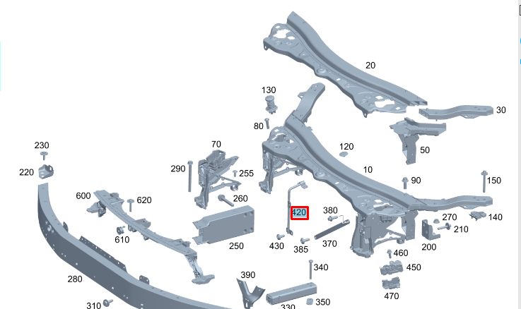 NEW MERCEDES-BENZ EQC FRONT RADIATOR SUPPORT STRIKER A2938980000 ORIGINAL