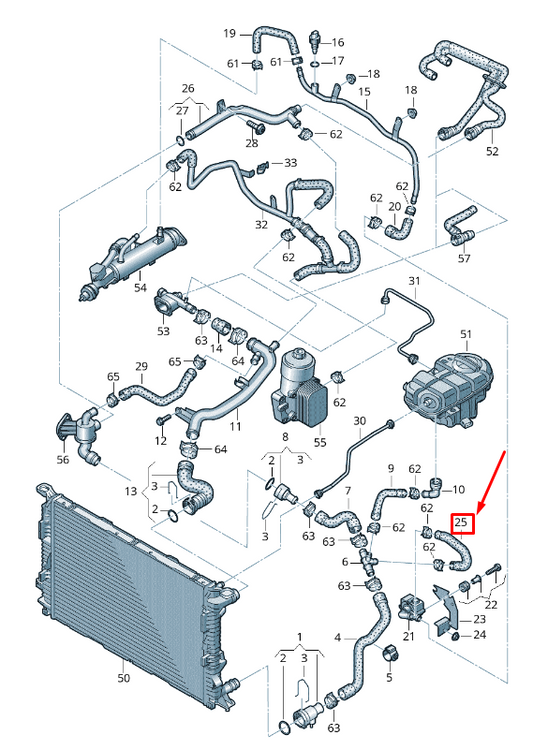 NEW AUDI A6 AVANT C7 ENGINE COOLANT HOSE 4G0121448BA ORIGINAL