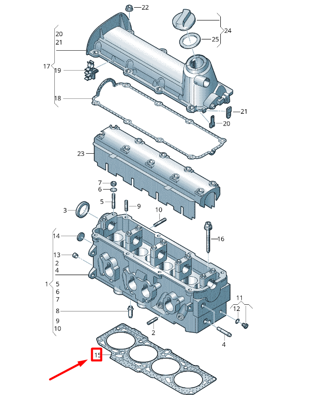 NEW VOLKSWAGEN CADDY 2K MK3 CYLINDER HEAD GASKET 06G103383A ORIGINAL