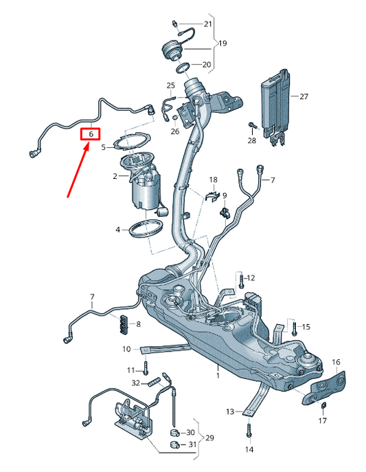 new skoda octavia 5e mk3 fuel line 5q0201293bf original