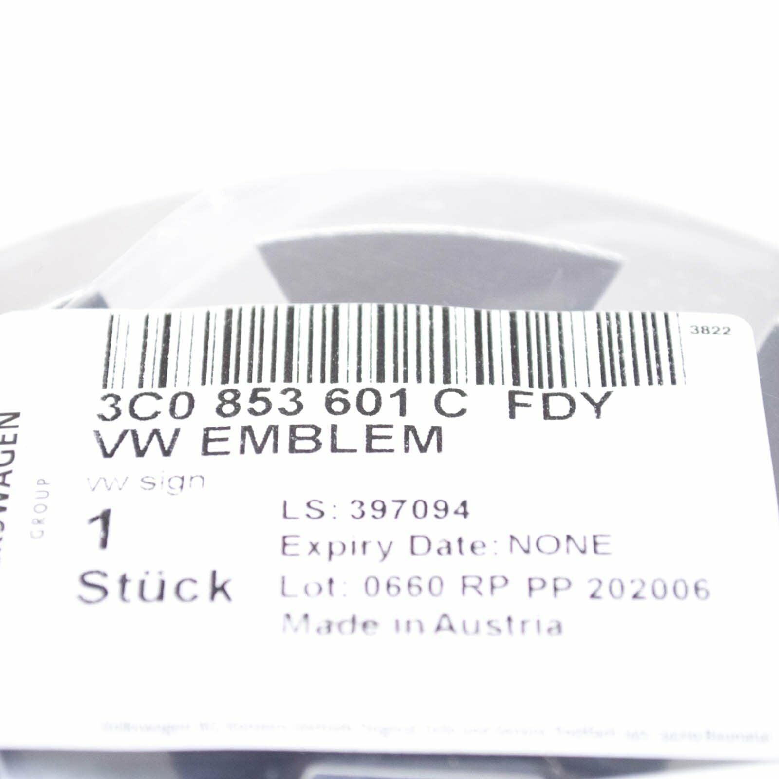 NEW VW TOUAREG 7L FRONT BUMPER GRILL EMBLEM BADGE 5.1" 3C0853601CFDY ORIGINAL