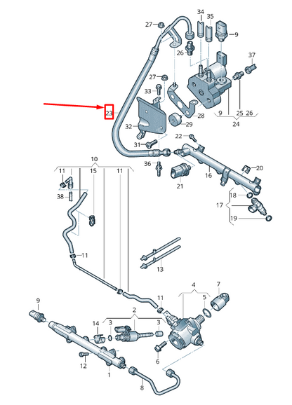 new vw caddy iv sa mk6 fuel line 2k0133321f original