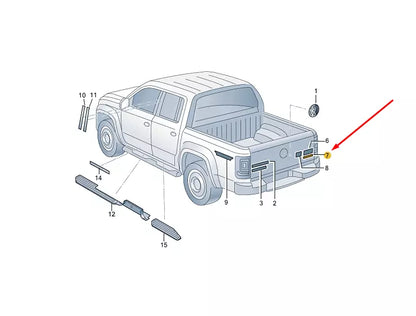 NEW VW AMAROK REAR '4 MOTION' EMBLEM BADGE 7E0853675MMGM