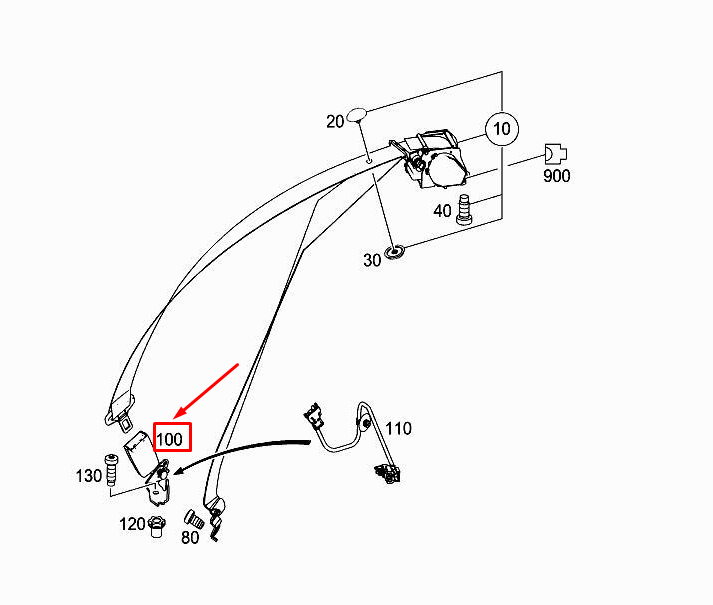 new mercedes-benz e coupe c207 rear left seat belt buckle a2078600769 original