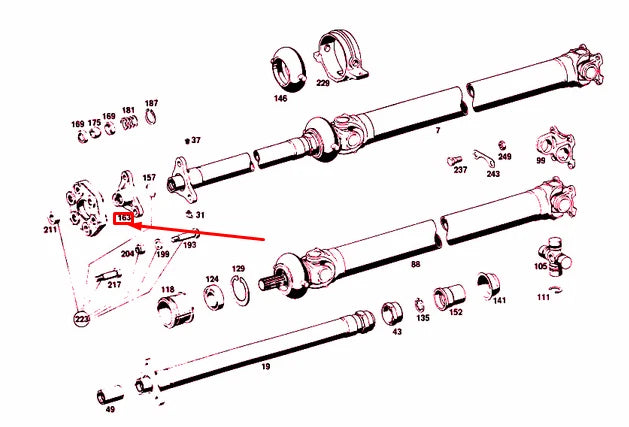 NEW MERCEDES-BENZ S W108 PROPELLER SHAFT CENTERING FLANGE A1114100130 ORIGINAL
