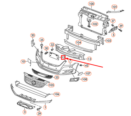 NEW VOLKSWAGEN TIGUAN MK1 FRONT LICENCE PLATE HOLDER 5N08072879B9 ORIGINAL