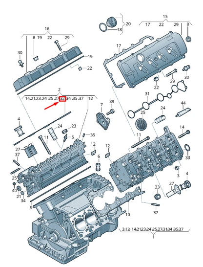 NEW VW TOUAREG 7P SPARK PLUG TUBE SEAL 079103650C ORIGINAL