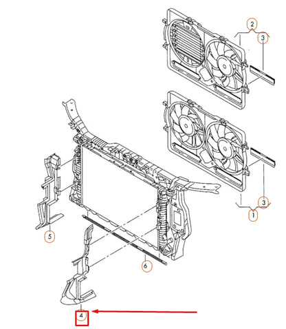 NEW AUDI A5 8T LEFT RADIATOR AIR GUIDE 8F0121283 ORIGINAL