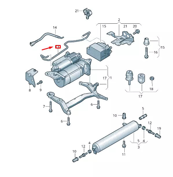 NEW VW TOUAREG 7P MK2 AIR LINE 7P0616703