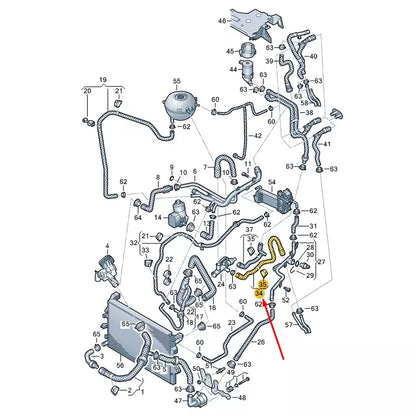 NEW VW TRANSPORTER VI T6 COOLANT HOSE 7E0121157