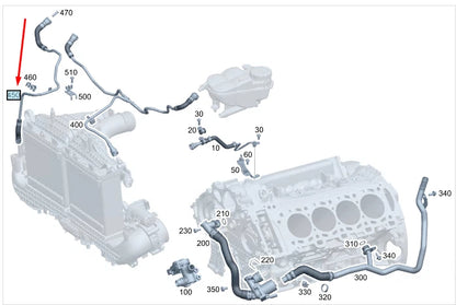NEW MERCEDES-BENZ C W205 AMG C 63 COOLANT HOSE PIPE A1772005600 2018 ORIGINAL