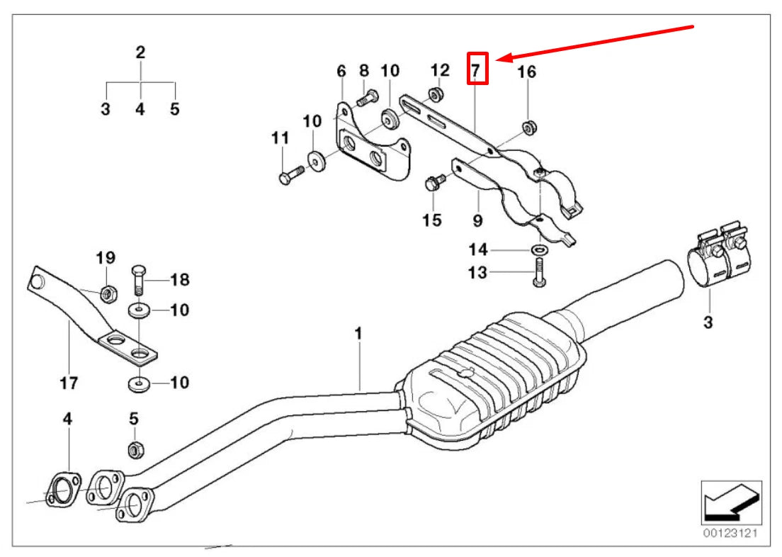 NEW BMW 5 E39 EXHAUST SUPPORT 1437655 18201437655 ORIGINAL
