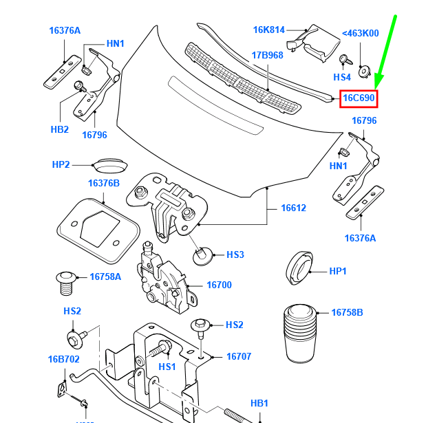 new ford transit mk3 front bonnet top weatherstrip seal 1451712 original