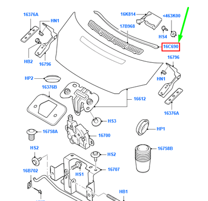 new ford transit mk3 front bonnet top weatherstrip seal 1451712 original