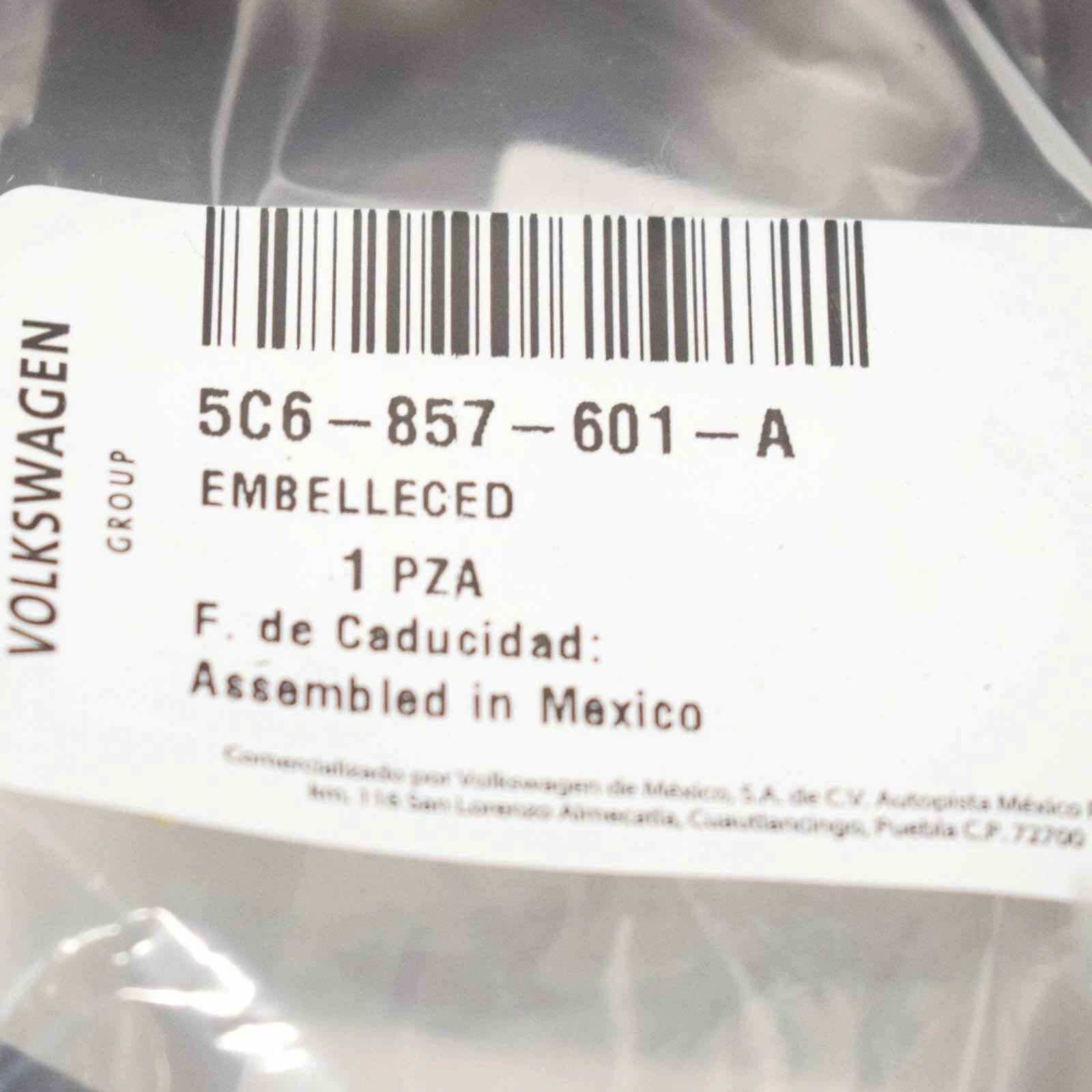 NEW VW JETTA A6 FRONT LEFT DOOR MIRROR INNER COVER CAP 5C6857601A ORIGINAL